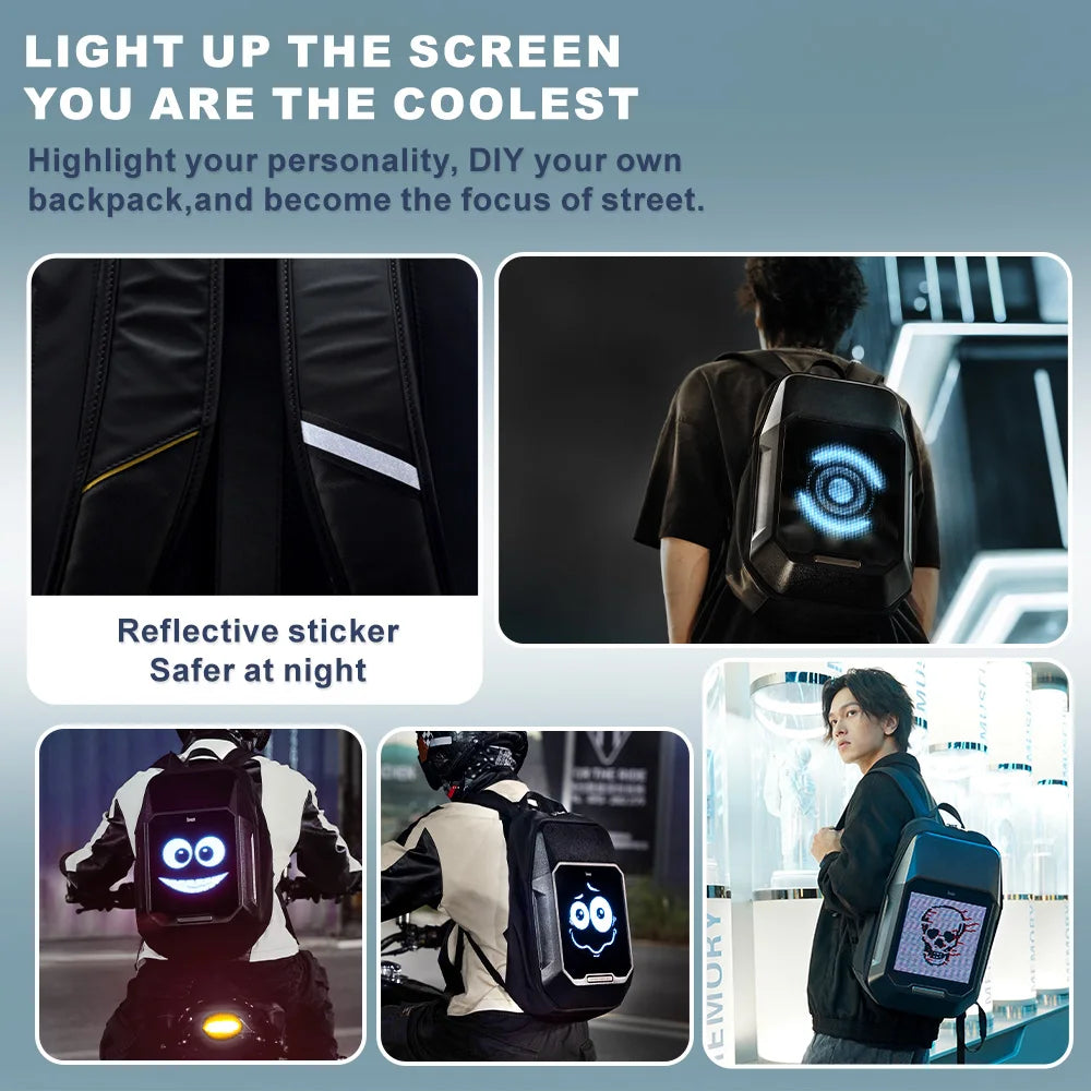 Smart LED Backpack with Pixel Art Display for Business and Travel - ShopLuxury