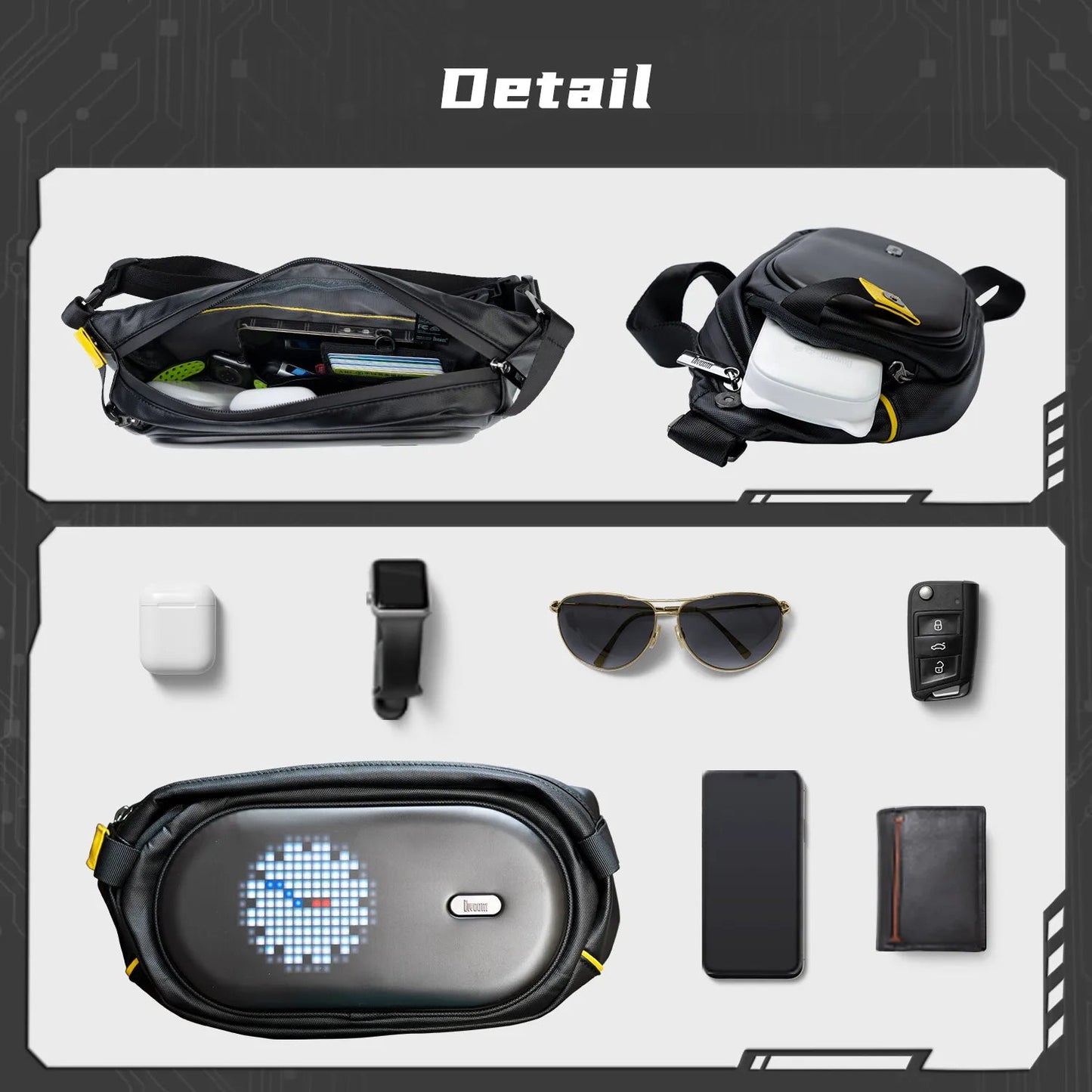 Sling Bag with LED Display & Bluetooth Speaker - ShopLuxury
