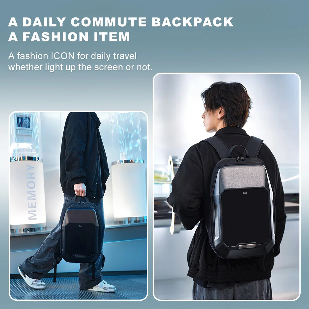 Smart LED Backpack with Pixel Art Display for Business and Travel - ShopLuxury