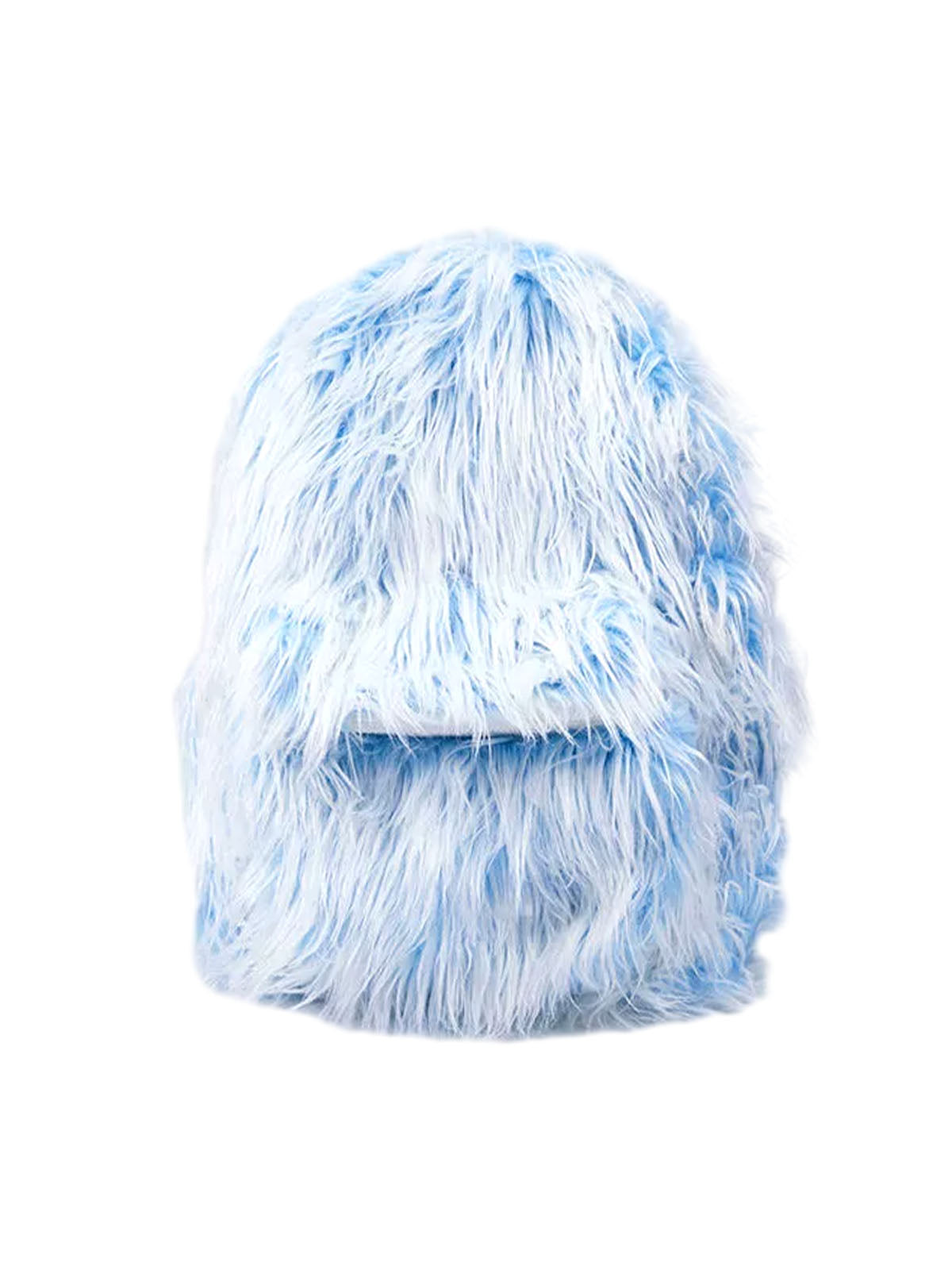 Snow Monster Contrast Ice Blue Furry Backpack - ShopLuxury