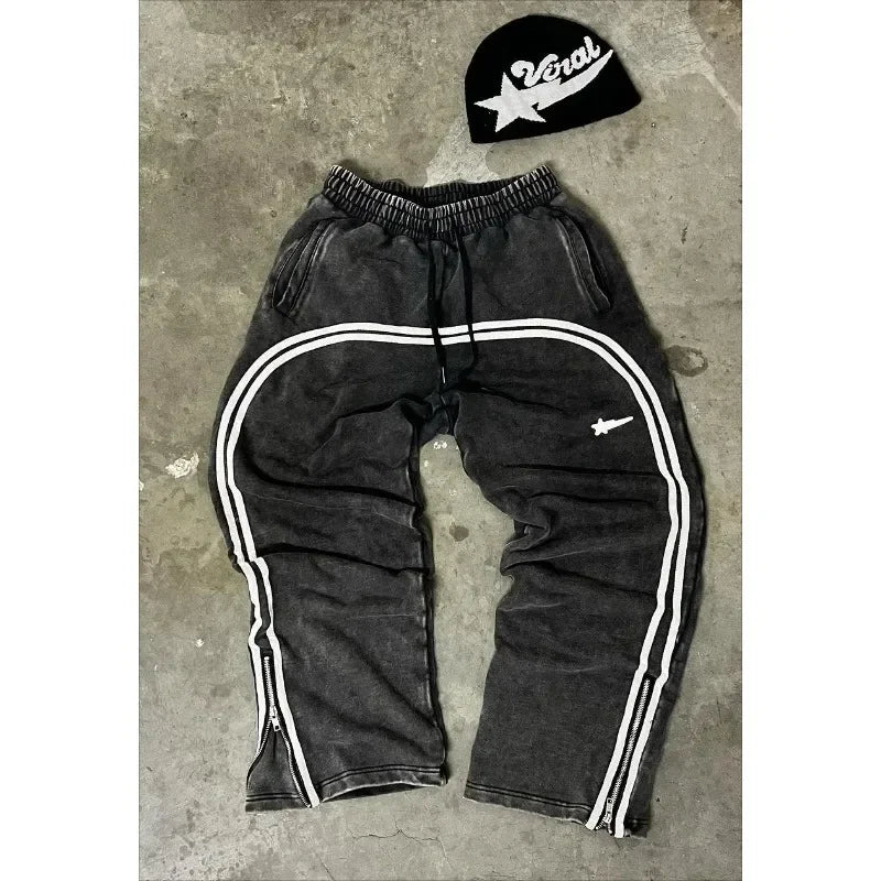 Double Stripes Zipper Cargo Pants - shopluxuryorg