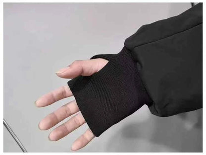 Pitch Black Standing Collar Padded Jacket