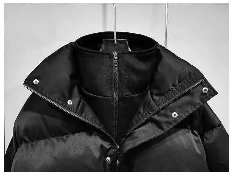 Pitch Black Standing Collar Padded Jacket