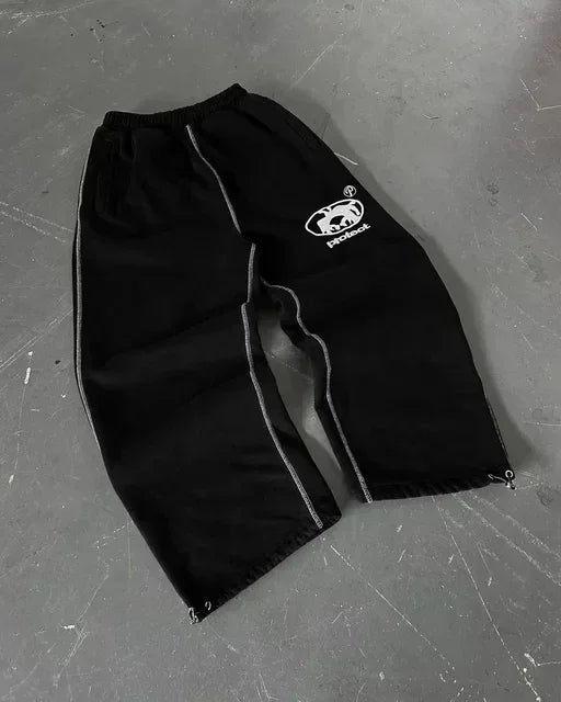 Tie Dye Sweatpants Y2K Retro Clothing Men's Women's Hip Hop Letter Loose Casual Pants Casual Stretch Waist Jogger Pants - shopluxuryorg