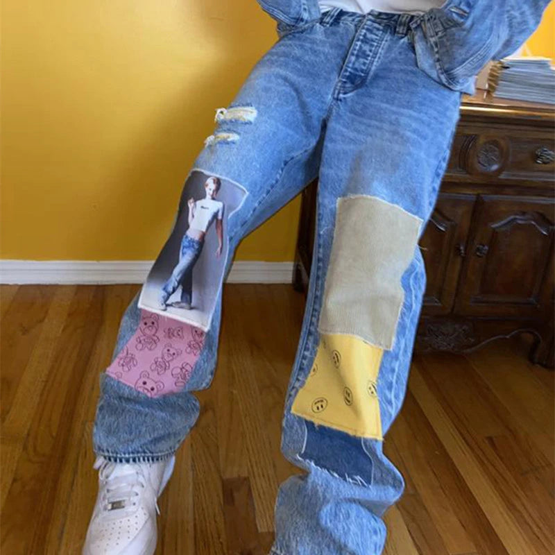 Patch Design Broken Jeans Unisex - shopluxuryorg