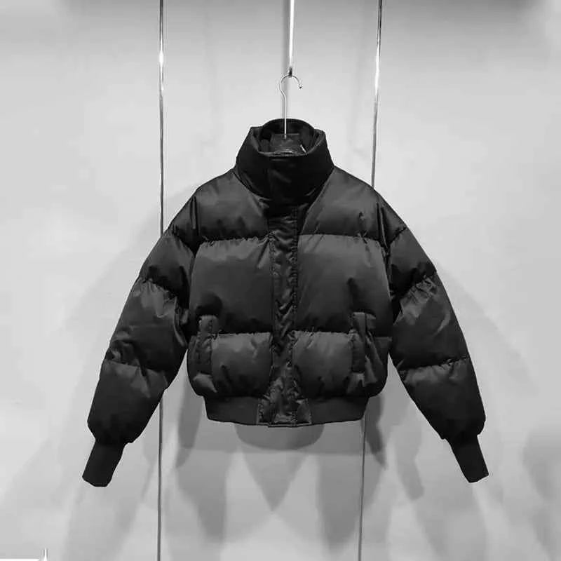 Pitch Black Standing Collar Padded Jacket