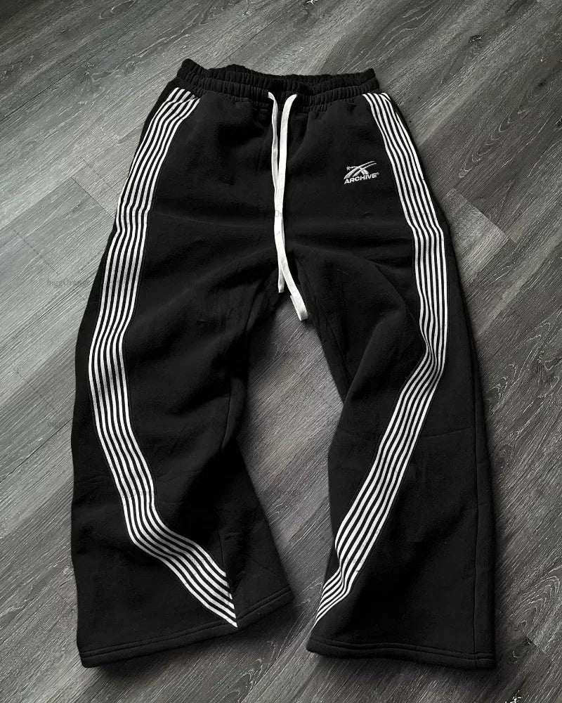 Tie Dye Sweatpants Y2K Retro Clothing Men's Women's Hip Hop Letter Loose Casual Pants Casual Stretch Waist Jogger Pants - shopluxuryorg