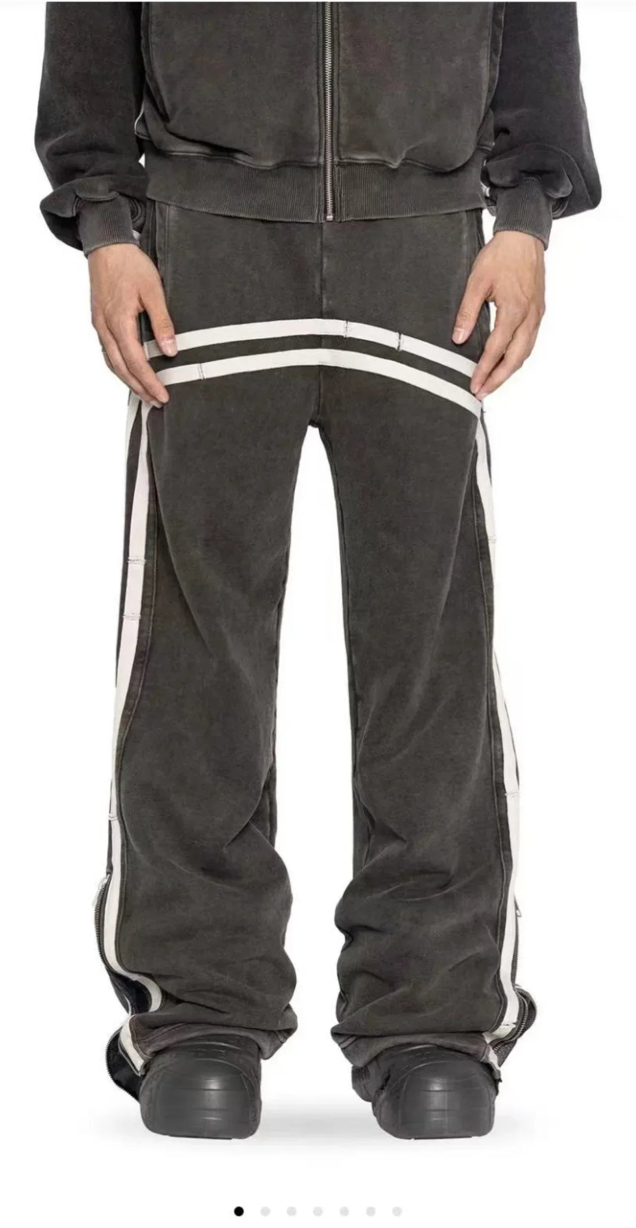 Double Stripes Zipper Cargo Pants - shopluxuryorg