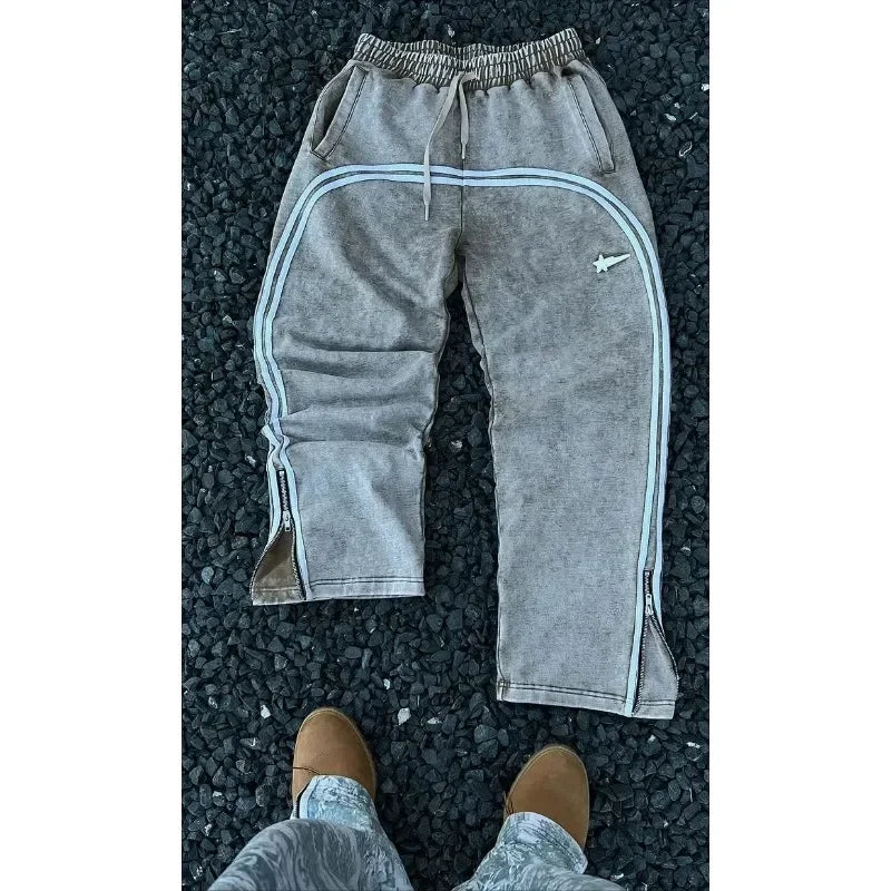 Double Stripes Zipper Cargo Pants - shopluxuryorg