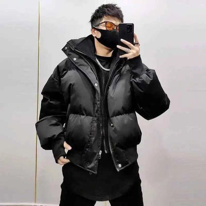 Pitch Black Standing Collar Padded Jacket