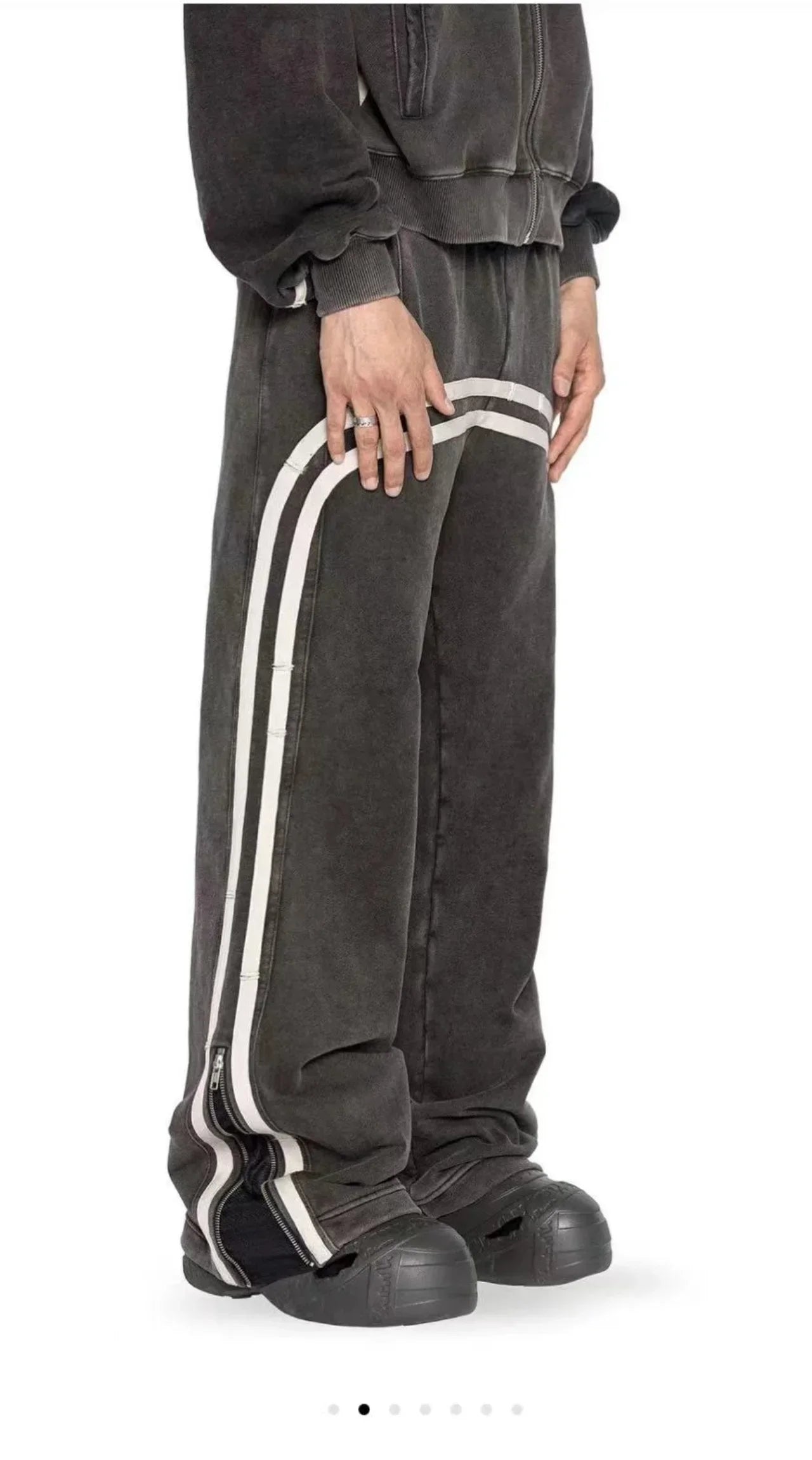 Double Stripes Zipper Cargo Pants - shopluxuryorg